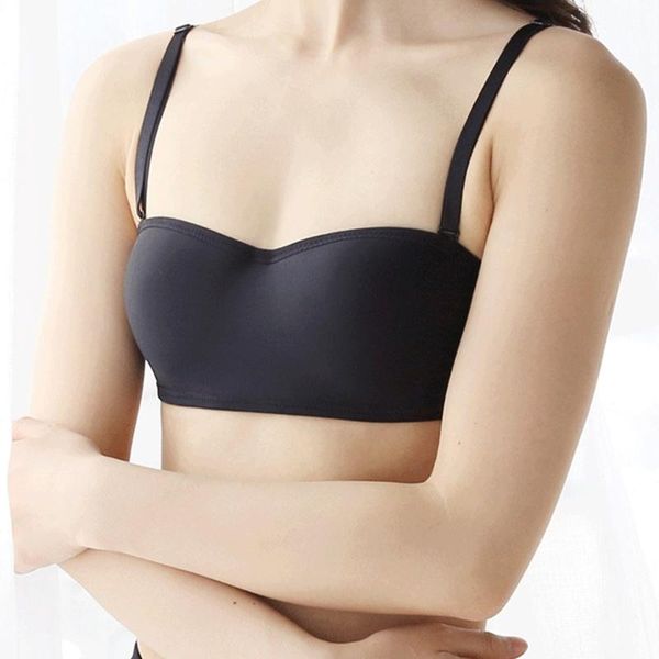 bras womens push up strapless bra padded wireconvertible multiway invisible bandeau bralette 1/2 cup underwear brassiere, Red;black
bras womens push up strapless bra padded wireconvertible multiway invisible bandeau bralette 1/2 cup underwear brassiere, Red;black