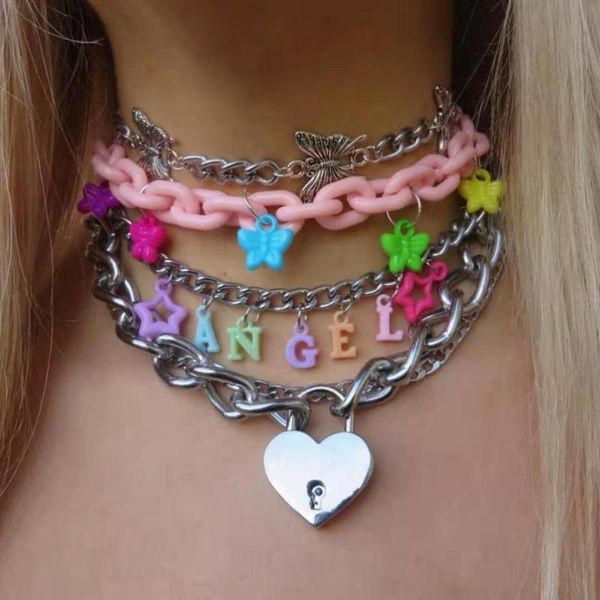 pendant necklaces harajuku butterfly punk necklace for women acrylic vintage fashion hip hop y2k jewelry 2000s aesthetic party gift, Silver
pendant necklaces harajuku butterfly punk necklace for women acrylic vintage fashion hip hop y2k jewelry 2000s aesthetic party gift, Silver