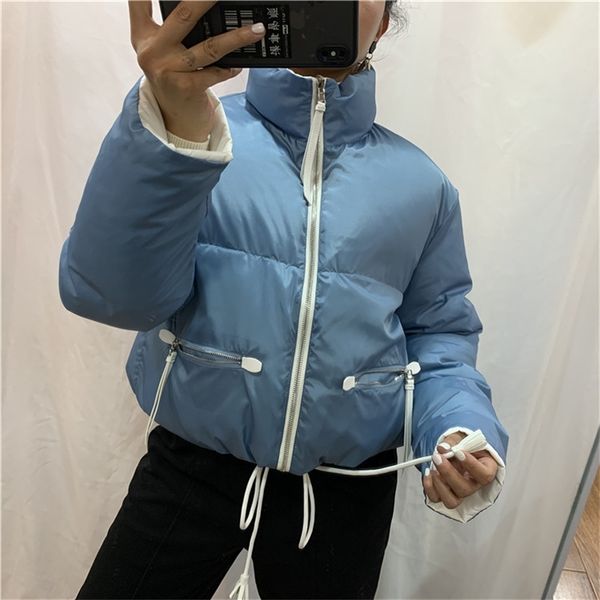 2020 winter new 90 white duck down bread jacket with drawstring stand collar zipper on both sides, Black
2020 winter new 90 white duck down bread jacket with drawstring stand collar zipper on both sides, Black