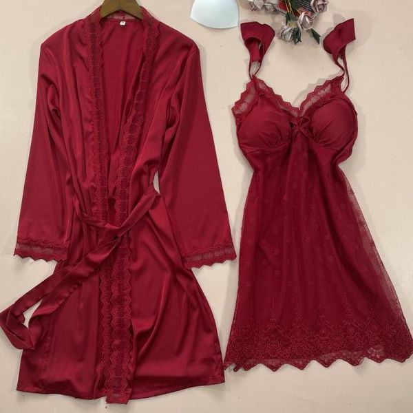 women's sleepwear kimono robe set female satin summer nightgown intimate lingerie casual loose bathrobe gown nightwear rhdr, Black;red
women's sleepwear kimono robe set female satin summer nightgown intimate lingerie casual loose bathrobe gown nightwear rhdr, Black;red