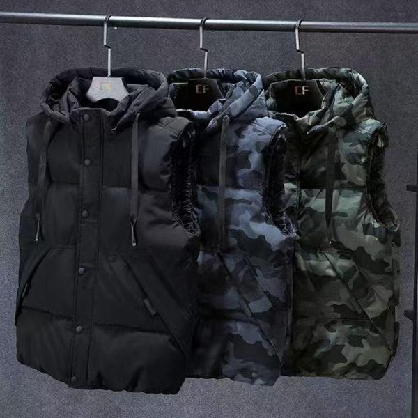men's vests men winter sleeveless jacket thick camouflage vest casual hooded waistcoat male clothing coat warm outwear, Black;white
men's vests men winter sleeveless jacket thick camouflage vest casual hooded waistcoat male clothing coat warm outwear, Black;white