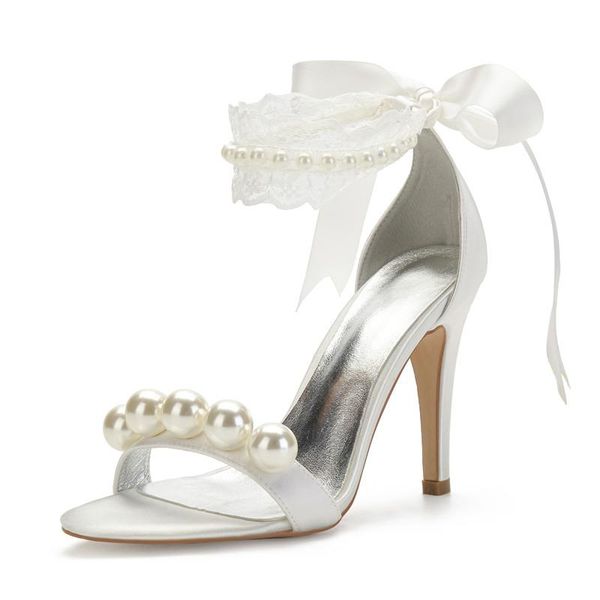 high heels lace pearls wedding sandals shoes women open toe satin ribbon tie bridal party summer for bride, Black
high heels lace pearls wedding sandals shoes women open toe satin ribbon tie bridal party summer for bride, Black