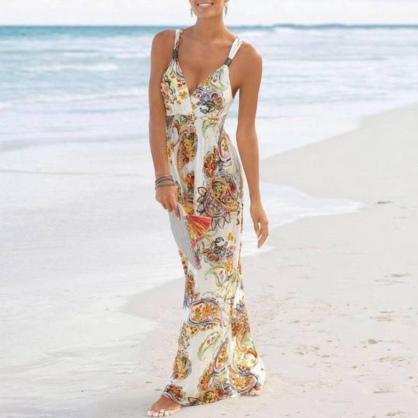 women's swimwear women boheminan dress wearing casual cashew sleeveless sling flower printed long skirt quick-drying beachdress, White;black
women's swimwear women boheminan dress wearing casual cashew sleeveless sling flower printed long skirt quick-drying beachdress, White;black
