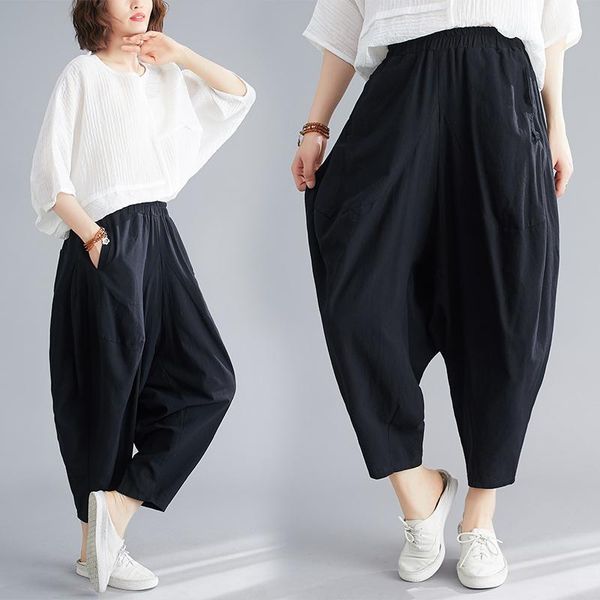 women's pants & capris trousers boyfriend pockets loose women streetwear solid harem high-waist dm001, Black;white
women's pants & capris trousers boyfriend pockets loose women streetwear solid harem high-waist dm001, Black;white