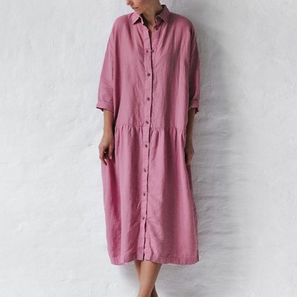 casual dresses autumn women retro lapel long sleeve shirt dress loose with buttons pockets solid tunic robe vestidos de verano, Black;gray
casual dresses autumn women retro lapel long sleeve shirt dress loose with buttons pockets solid tunic robe vestidos de verano, Black;gray