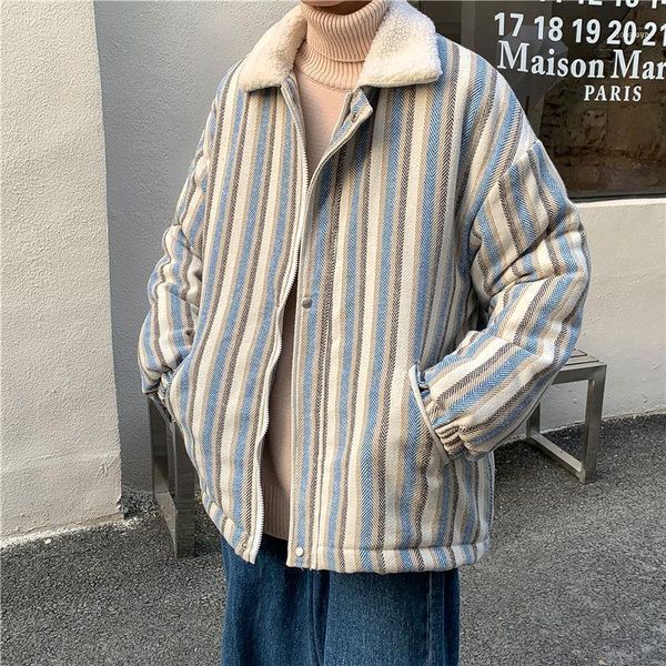winter 2021 men's cashmere lapel color stripe loose cotton padded thickened and enlarged casual coat plue size m-5xl1, Black
winter 2021 men's cashmere lapel color stripe loose cotton padded thickened and enlarged casual coat plue size m-5xl1, Black