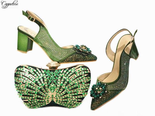 dress shoes party set matching dark green pointed toe with handbag sets crystal stones for lady gg120, heel height 6.5cm, Black
dress shoes party set matching dark green pointed toe with handbag sets crystal stones for lady gg120, heel height 6.5cm, Black