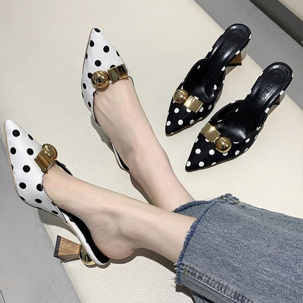 slippers autumn chic dot high heels women metal buckle black white dots pointed toe ladies elegant pumps shoes
slippers autumn chic dot high heels women metal buckle black white dots pointed toe ladies elegant pumps shoes