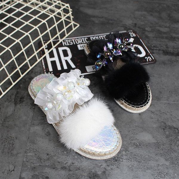 slippers lace rhinestone mane women wear 2021 summer net red ladies fashion hairy sandals female flat bottom, Black
slippers lace rhinestone mane women wear 2021 summer net red ladies fashion hairy sandals female flat bottom, Black