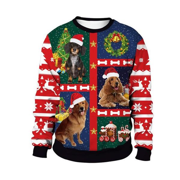 men's sweaters sweater funny 3d dog party printed ugly christmas round neck long sleeve holiday pullover sweatshirt men women xmas jump, White;black
men's sweaters sweater funny 3d dog party printed ugly christmas round neck long sleeve holiday pullover sweatshirt men women xmas jump, White;black
