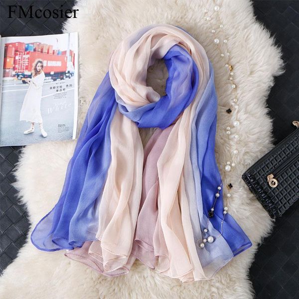 scarves 1 pcs 180*150cm womens beach towel scarf shawls summer autumn fashionable women silk gradient colorful designers brand, Blue;gray
scarves 1 pcs 180*150cm womens beach towel scarf shawls summer autumn fashionable women silk gradient colorful designers brand, Blue;gray