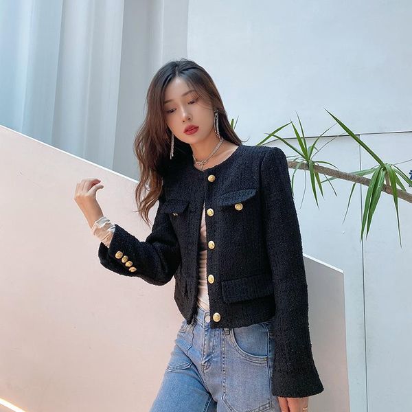 women's jackets runway long sleeve single-breasted four-pocket elegant slim black tweed woven short jacket casual brand fall winter, Black;brown
women's jackets runway long sleeve single-breasted four-pocket elegant slim black tweed woven short jacket casual brand fall winter, Black;brown