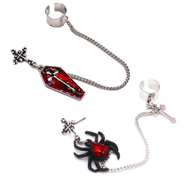 dangle & chandelier 1pc gothic punk red spider cross coffin finish long chain ear cuff earrings fashion jewelry unisex, Silver
dangle & chandelier 1pc gothic punk red spider cross coffin finish long chain ear cuff earrings fashion jewelry unisex, Silver