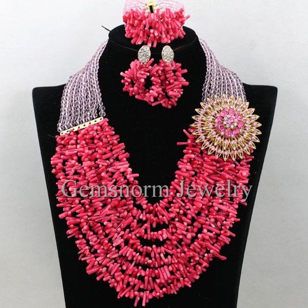 earrings & necklace african wedding bridal coral beads jewelry set fuchsia pink beaded nigerian costume women cnr424, Silver
earrings & necklace african wedding bridal coral beads jewelry set fuchsia pink beaded nigerian costume women cnr424, Silver