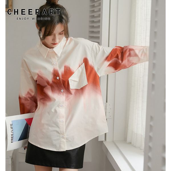 tie dye designer shirt women long sleeve and blouse button up collar white contrast color korean fashion 210427
tie dye designer shirt women long sleeve and blouse button up collar white contrast color korean fashion 210427