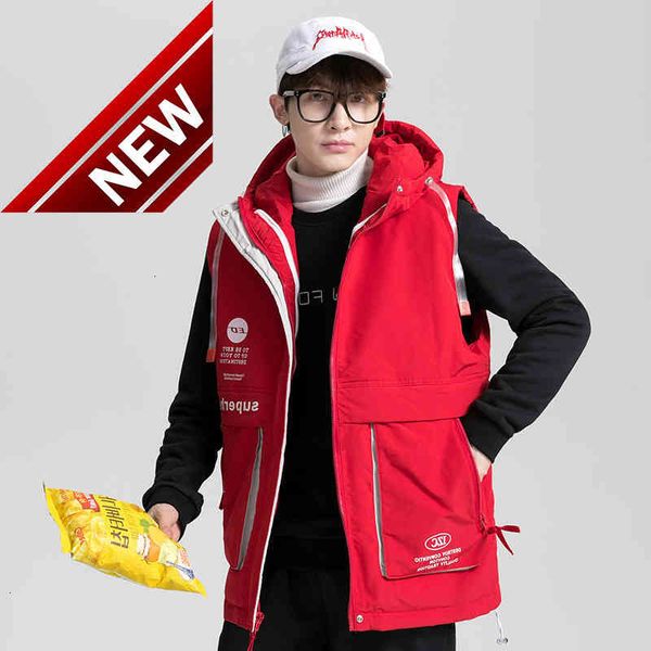 down winter hooded jacket sleeveless men's 80% white duck vest male warm coat letter printed windbreak men, Black
down winter hooded jacket sleeveless men's 80% white duck vest male warm coat letter printed windbreak men, Black