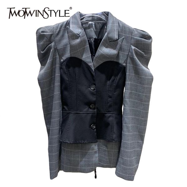 patchwork plaid blazer for women v neck long sleeve fake two casual female fashion clothing fall 210524, White;black
patchwork plaid blazer for women v neck long sleeve fake two casual female fashion clothing fall 210524, White;black