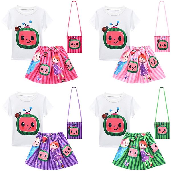 vieeoease cartoon printed kids summer tracksuit short sleeve + skirt set with bag three-piece suit casual outfits clothes cc-862, White
vieeoease cartoon printed kids summer tracksuit short sleeve + skirt set with bag three-piece suit casual outfits clothes cc-862, White