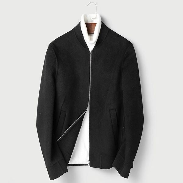 men's wool & blends autumn winter jacket 100% double-side woolen coat men streetwear baseball jackets short coats abrigo hombre my1882, Black
men's wool & blends autumn winter jacket 100% double-side woolen coat men streetwear baseball jackets short coats abrigo hombre my1882, Black