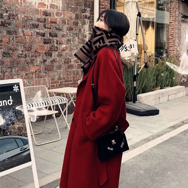 wool off season anna's red double-sided cashmere coat women's autumn and winter new double row button medium long woolen, Black
wool off season anna's red double-sided cashmere coat women's autumn and winter new double row button medium long woolen, Black