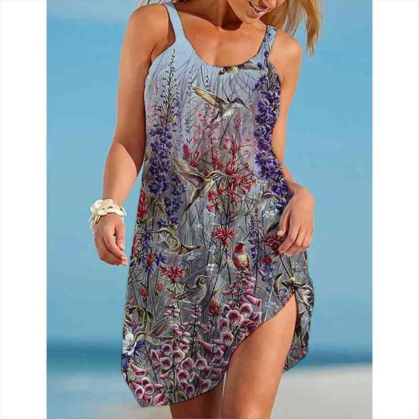 strap short minihummingbird sleeveless women dress print color block spring summer round neck casual, Black;gray
strap short minihummingbird sleeveless women dress print color block spring summer round neck casual, Black;gray