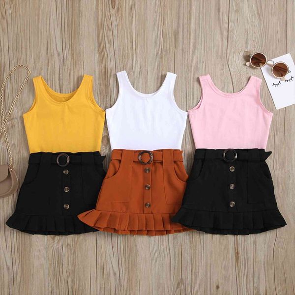 3 colors summer fashion baby girls clothes sets solid sleeveless romper button a line skirts 0 4y, White
3 colors summer fashion baby girls clothes sets solid sleeveless romper button a line skirts 0 4y, White