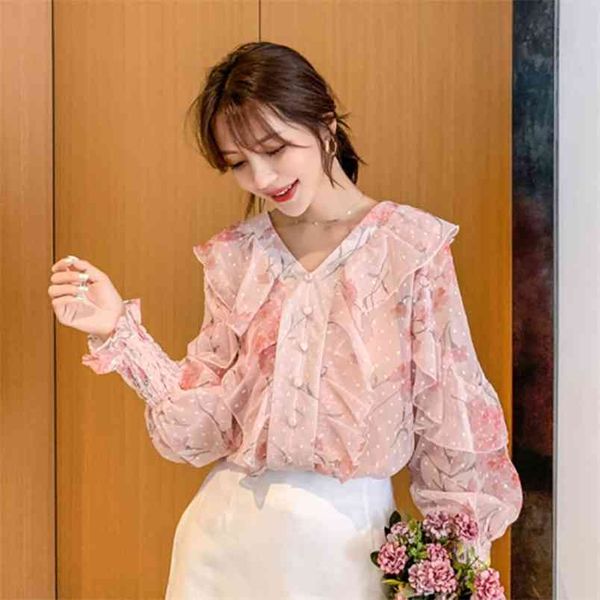 arrival korea fashion women long sleeve v-neck shirts print chiffon ruffles sweet cute blouses female blusas d520 210512, White
arrival korea fashion women long sleeve v-neck shirts print chiffon ruffles sweet cute blouses female blusas d520 210512, White