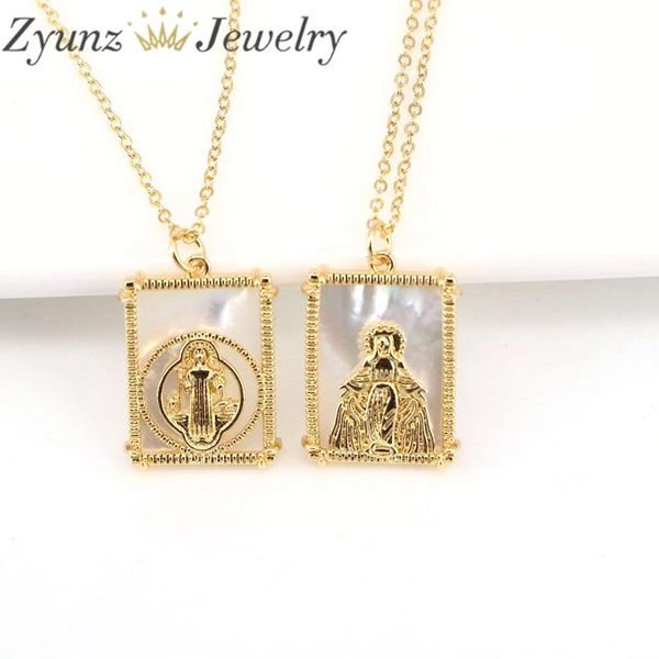 pendant necklaces 5pcs, religious rectangle holy virgin mary choker necklace for women natural mother of pearl shell neck chain jewelry, Silver
pendant necklaces 5pcs, religious rectangle holy virgin mary choker necklace for women natural mother of pearl shell neck chain jewelry, Silver