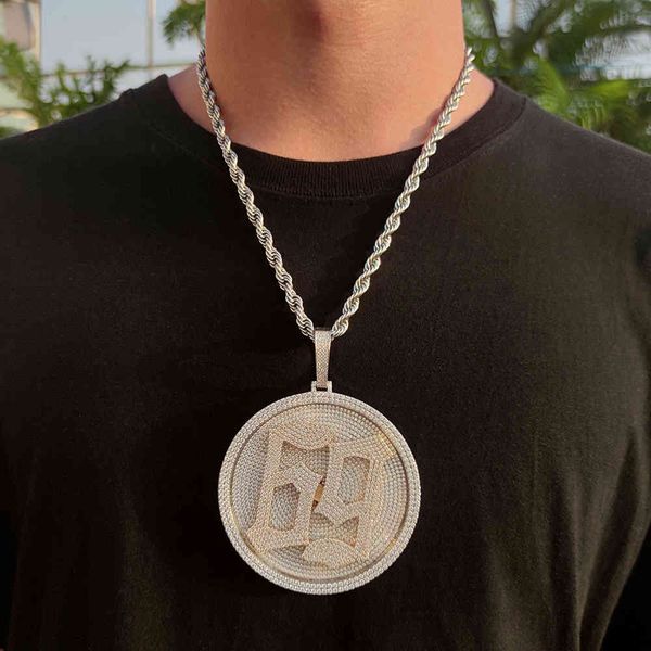 pendant necklaces hip hop alphabet can be rotated large turntable pendant micro inlaid zircon solid chaoren round hip necklace, Silver
pendant necklaces hip hop alphabet can be rotated large turntable pendant micro inlaid zircon solid chaoren round hip necklace, Silver