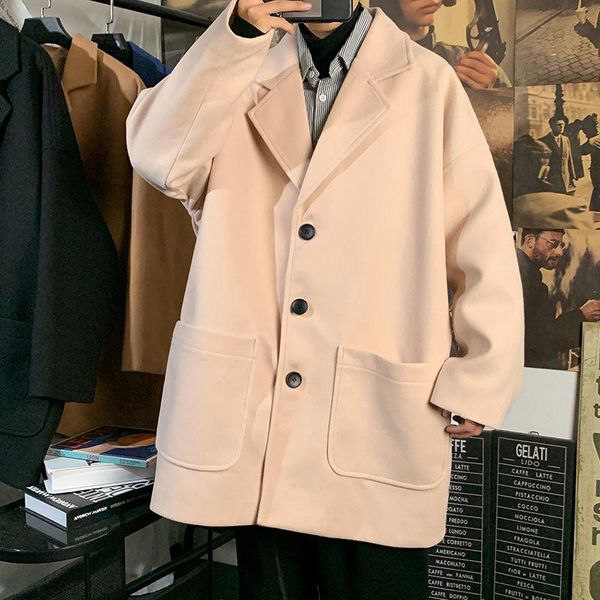 men's jackets autumn winter woolen coats 2021 harajuku solid color korean man casual warm jacket male clothing, Black;brown
men's jackets autumn winter woolen coats 2021 harajuku solid color korean man casual warm jacket male clothing, Black;brown