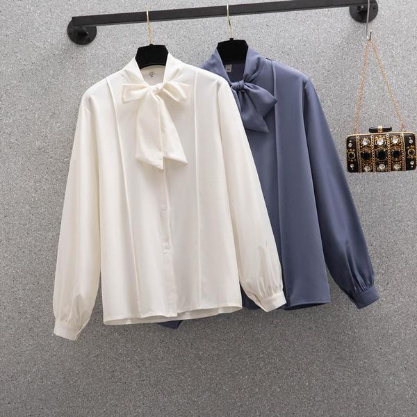 women's blouses & shirts oversized ladies blouse spring long-sleeved button up bow neck blusas elegant chiffon g85a, White
women's blouses & shirts oversized ladies blouse spring long-sleeved button up bow neck blusas elegant chiffon g85a, White