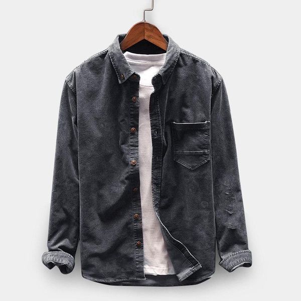 men's casual shirts 2021 mens corduroy solid color long sleeve turn-down collar pockets vintage shirt men plain style clothes, White;black
men's casual shirts 2021 mens corduroy solid color long sleeve turn-down collar pockets vintage shirt men plain style clothes, White;black