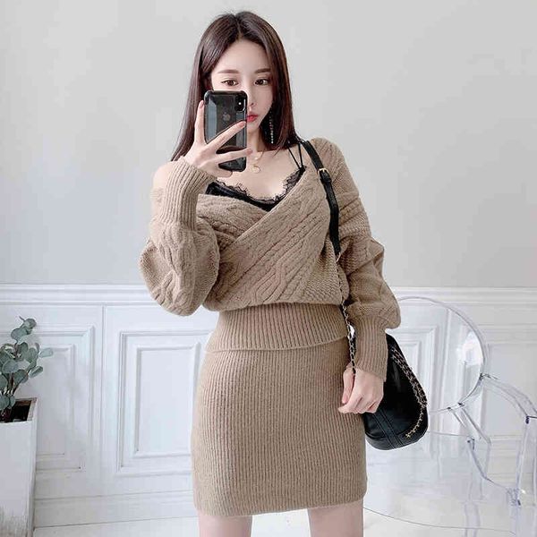 winter knitted-out 2 women's ensemble long sleeve sweater with low-cut and elastic waist skirt in elegant mesh suit lady from office ou, Black
winter knitted-out 2 women's ensemble long sleeve sweater with low-cut and elastic waist skirt in elegant mesh suit lady from office ou, Black