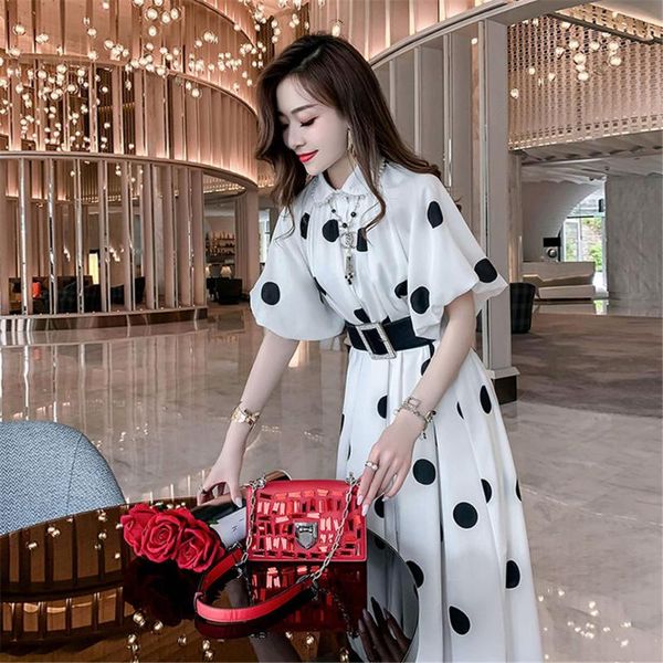 casual dresses women dress summer dot puff sleeve retro elegant long split white chiffon party club plus size vestidos de festa 100, Black;gray
casual dresses women dress summer dot puff sleeve retro elegant long split white chiffon party club plus size vestidos de festa 100, Black;gray