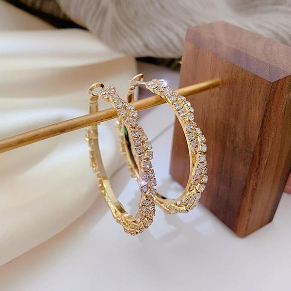 hoop & huggie 4.5 cm gold color super crystal big circle earrings for women fashion wedding partyjewelry round earring, Golden;silver
hoop & huggie 4.5 cm gold color super crystal big circle earrings for women fashion wedding partyjewelry round earring, Golden;silver