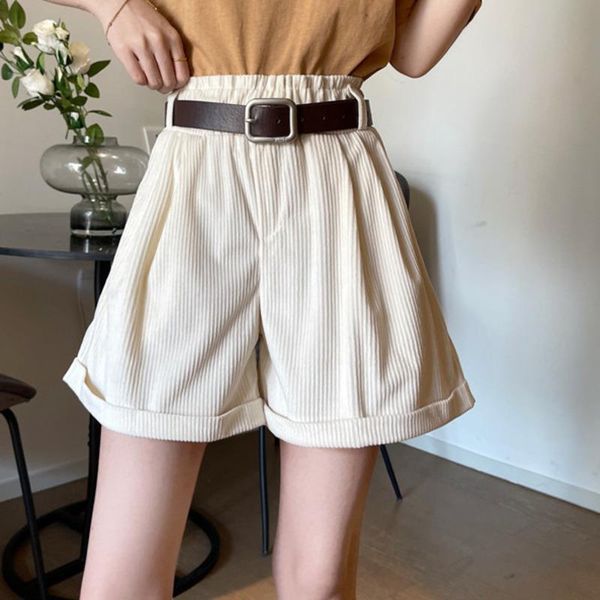 women's shorts 2021 spring corduroy women autumn high waist, White;black
women's shorts 2021 spring corduroy women autumn high waist, White;black