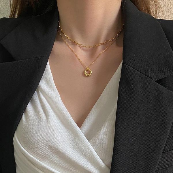 pendant necklaces guangyao korean fashion simple round necklace girl net red e-commerce exquisite jewelry, Silver
pendant necklaces guangyao korean fashion simple round necklace girl net red e-commerce exquisite jewelry, Silver