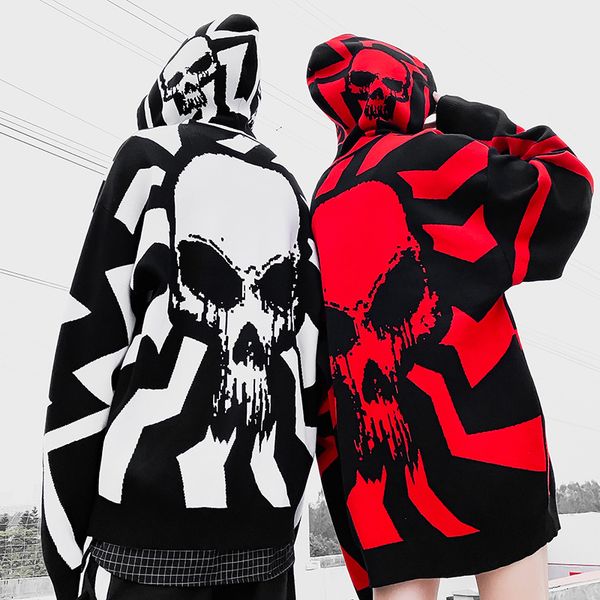 men's sweaters spring autumn men skull punk oversized sweater knitted pullover women harajuku hip hop jersey hombre 8ek6, White;black
men's sweaters spring autumn men skull punk oversized sweater knitted pullover women harajuku hip hop jersey hombre 8ek6, White;black