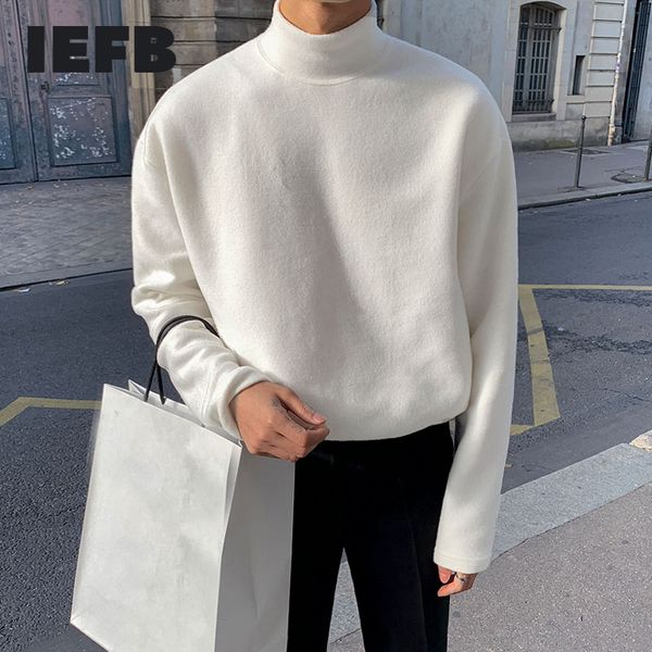 iefb men's wear autumn winter turtleneck knitted sweater korean style vintage personalized half high collar causal 9y3258 210524, White;black
iefb men's wear autumn winter turtleneck knitted sweater korean style vintage personalized half high collar causal 9y3258 210524, White;black