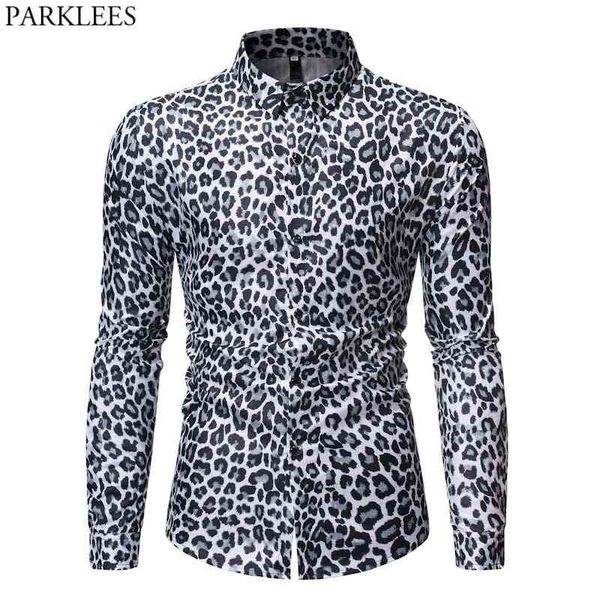 men's leopard python print blouse brand long sleve casual button down shirts men party club wear chemise homme 3xl 210522, White;black
men's leopard python print blouse brand long sleve casual button down shirts men party club wear chemise homme 3xl 210522, White;black