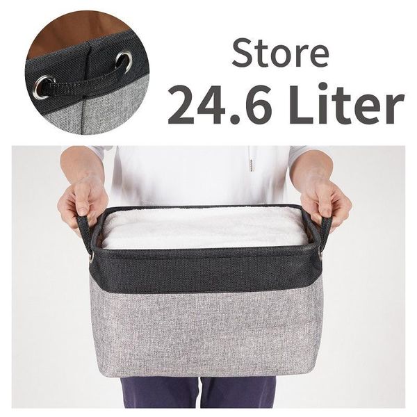 24.6l laundry basket home organizer box toy storage foldable cotton linen household tool 38*26*24cm & organization
24.6l laundry basket home organizer box toy storage foldable cotton linen household tool 38*26*24cm & organization