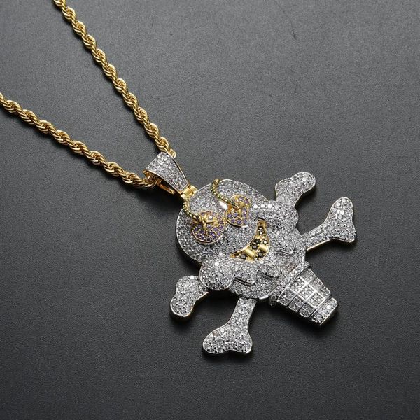 fashion custom necklace cartoon pirate cream pendant micro inlaid full zircon stainless steel chain necklaces, Silver
fashion custom necklace cartoon pirate cream pendant micro inlaid full zircon stainless steel chain necklaces, Silver