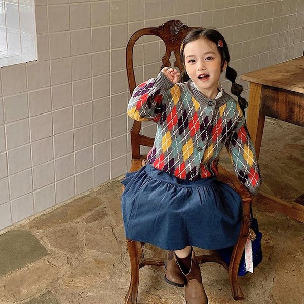 pullover autumn and winter girls' small medium-sized children's colourful square jumper cardigan with colour blocking girls jacket, Blue
pullover autumn and winter girls' small medium-sized children's colourful square jumper cardigan with colour blocking girls jacket, Blue