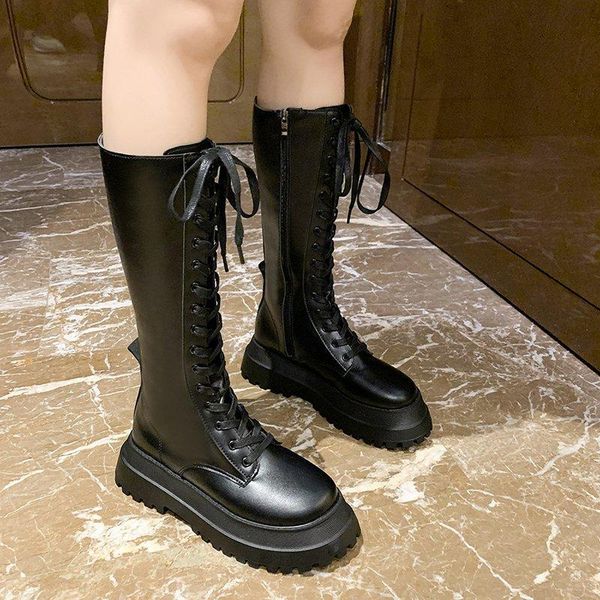 boots black knee high women cross tied long platform shoes british style chunky motorcycle mujer 2021
boots black knee high women cross tied long platform shoes british style chunky motorcycle mujer 2021