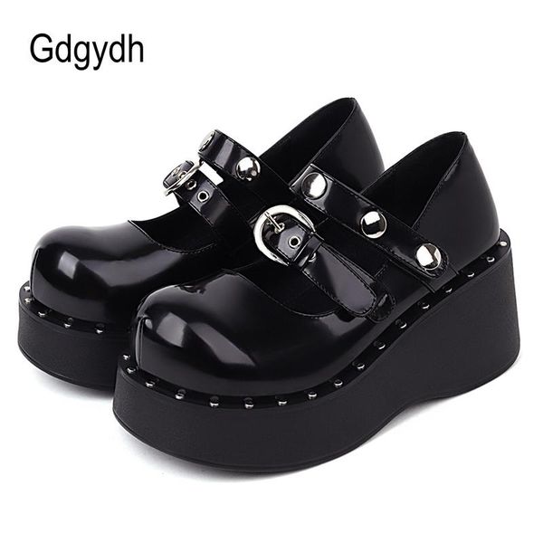 dress shoes gdgydh women gothic ankle strap buckle wedges high heel platform lolita mary janes female pumps cosplay girls single, Black
dress shoes gdgydh women gothic ankle strap buckle wedges high heel platform lolita mary janes female pumps cosplay girls single, Black