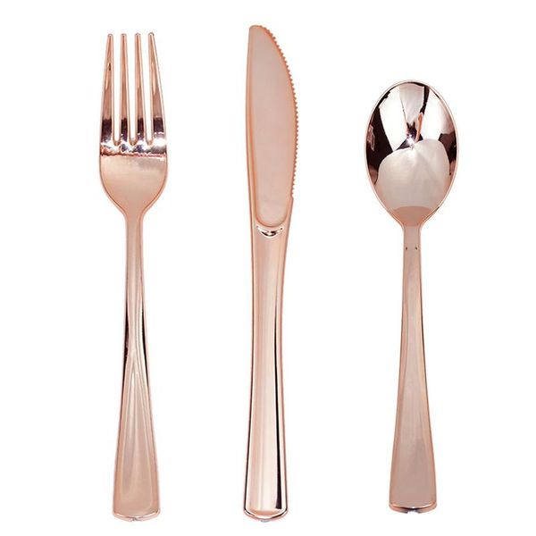 disposable dinnerware 18pcs rose gold plastic tableware dessert knives forks spoon wedding birthday party decoration supplies cutlery set
disposable dinnerware 18pcs rose gold plastic tableware dessert knives forks spoon wedding birthday party decoration supplies cutlery set