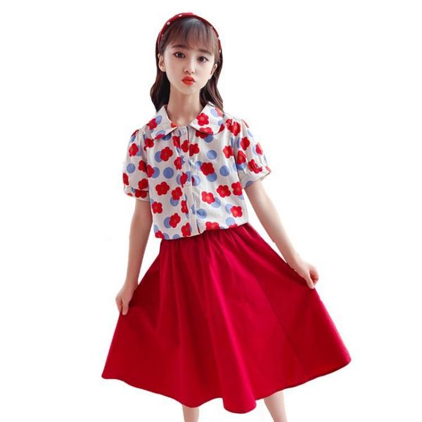 summer kids fashion girls clothing sets 2 pcs floral short sleeve & skirt outfits for 6 8 12 year child teen clothes, White
summer kids fashion girls clothing sets 2 pcs floral short sleeve & skirt outfits for 6 8 12 year child teen clothes, White