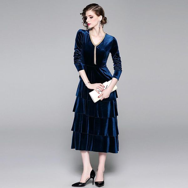 casual dresses winter dress women long sleeve vintage elegant black velvet fashion ruffle cake party ropa mujer 2021, Black;gray
casual dresses winter dress women long sleeve vintage elegant black velvet fashion ruffle cake party ropa mujer 2021, Black;gray