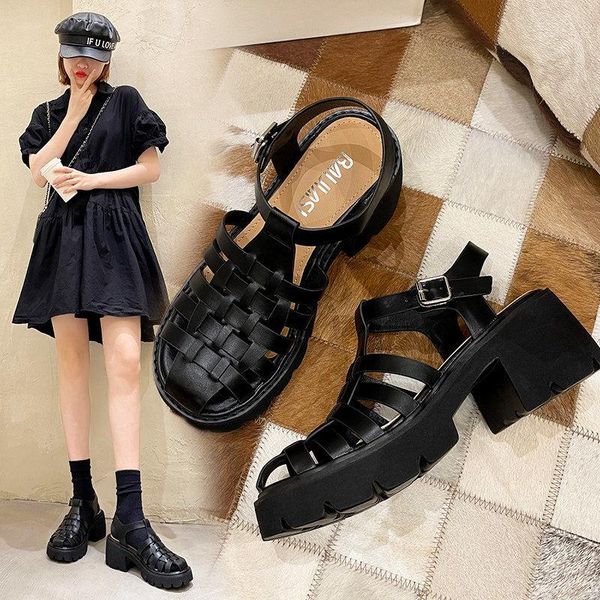 sandals baotou women summer high heel shoes muffin thick-bottomed woven hollow vintage thick heeled roman zapatos, Black
sandals baotou women summer high heel shoes muffin thick-bottomed woven hollow vintage thick heeled roman zapatos, Black
