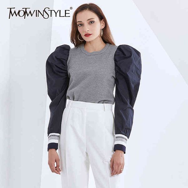 casual patchwork hit color sweatshirt for women o neck puff sleeve plus size female autumn fashion 210524, Black
casual patchwork hit color sweatshirt for women o neck puff sleeve plus size female autumn fashion 210524, Black